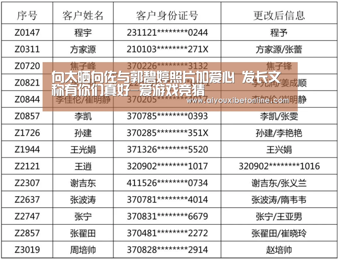 向太晒向佐与郭碧婷照片加爱心 发长文称有你们真好-爱游戏竞猜(图3) 爱游戏竞猜